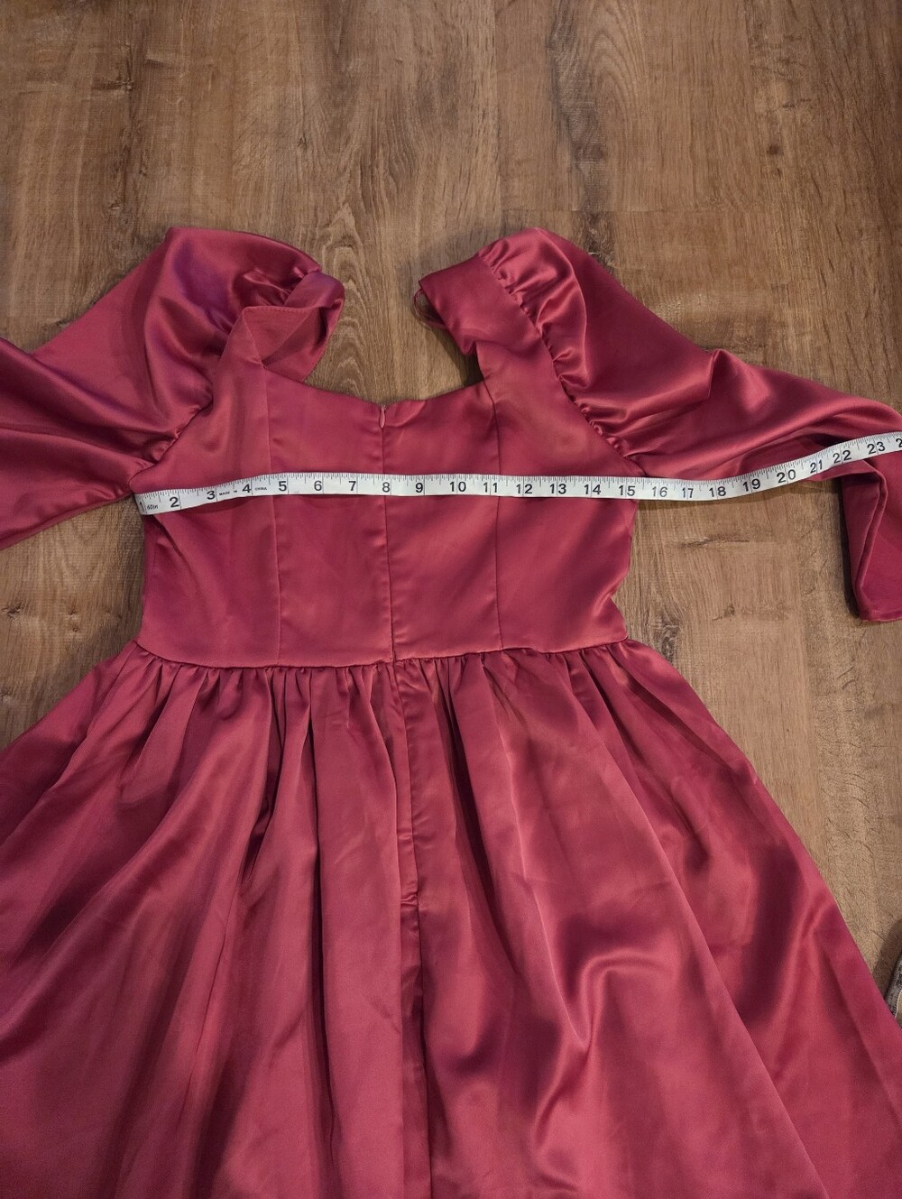 Mustard Seed Puff Sleeve Satin Dress Medium - Picture 5 of 8